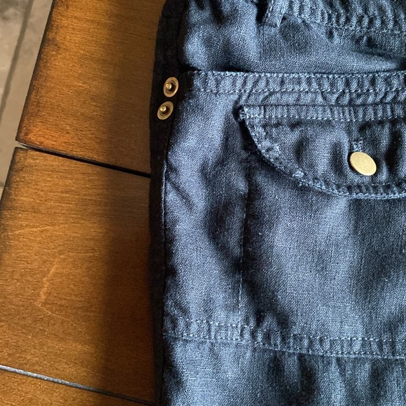 STUDIO By Liz Claiborne Black Cotton/Linen Capris Size 14 - Picture 4 of 10